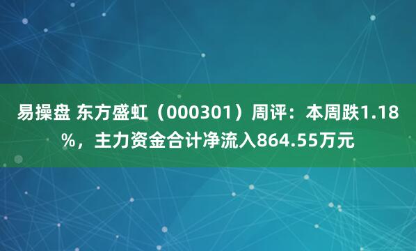 易操盘 东方盛虹（000301）周评：本周跌1.18%，主力资金合计净流入864.55万元
