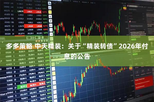 多多策略 中天精装：关于“精装转债”2026年付息的公告