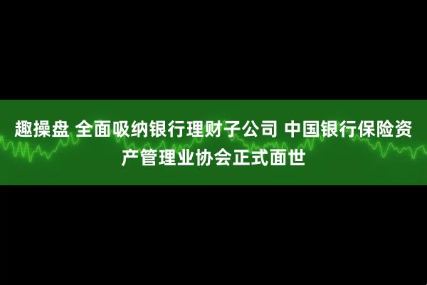 趣操盘 全面吸纳银行理财子公司 中国银行保险资产管理业协会正式面世